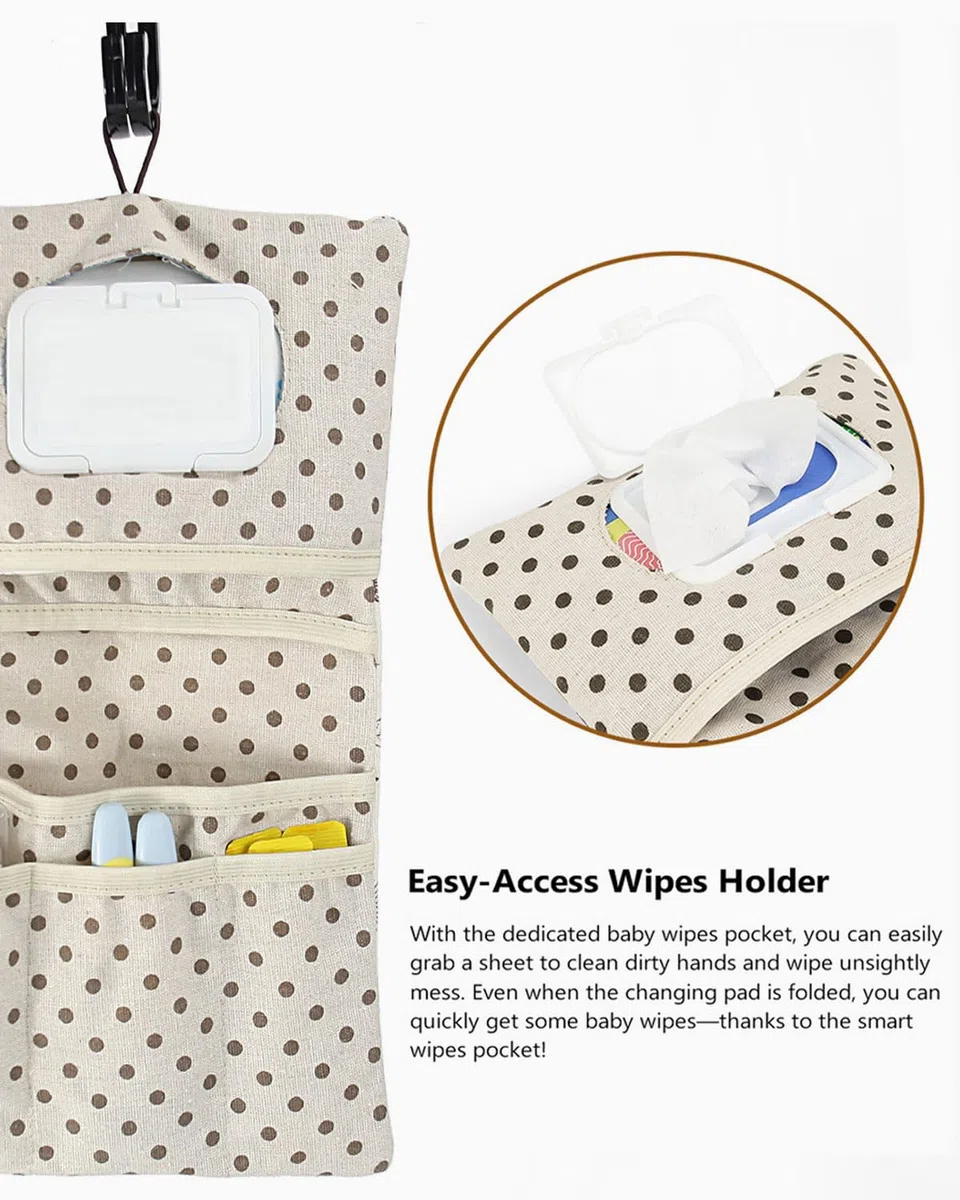 1 Bolsa para pañales de bebé, bolsa de almacenamiento portátil, bolsa para cosméticos, 2 en 1 bolsa para pañales, bolsa de viaje para pañales, toallitas húmedas para bebé (hoja)