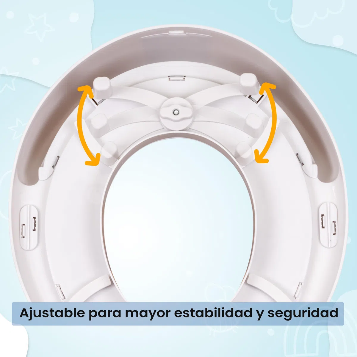 Toral Asiento Reductor con Asas para WC. Ayuda al aprendizaje de bebés y niños. Adaptador infantil portátil para váter MundiBebé +18 meses. Modelo Confort Osito
