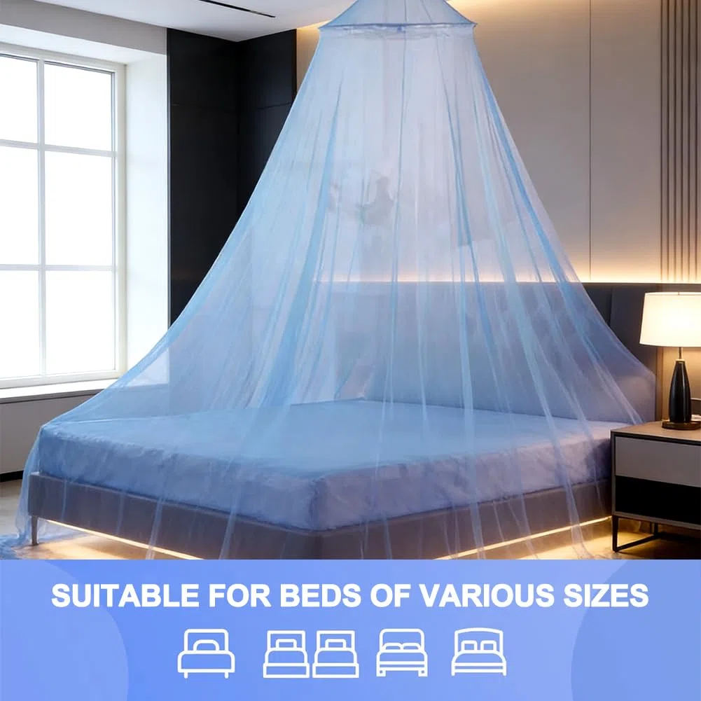 Mosquitera para Cama Doble, Universal Mosquitera para Cama con Diseño de Cúpula, Cama Portátil Mosquitose, Cama de Viaje, Mosquiteras para Hamaca en Casa, Viajes, Camping, Azul