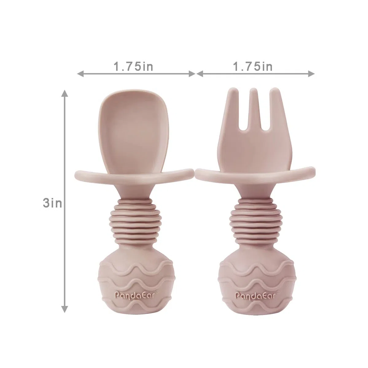 PandaEar Set de Alimentación Autónoma para Bebés | 2 Platos de Succión Divididos y 2 Tazas Pequeñas con 2 Cucharas y 2 Tenedores| Suministros de Silicona para Destete (Rosa)