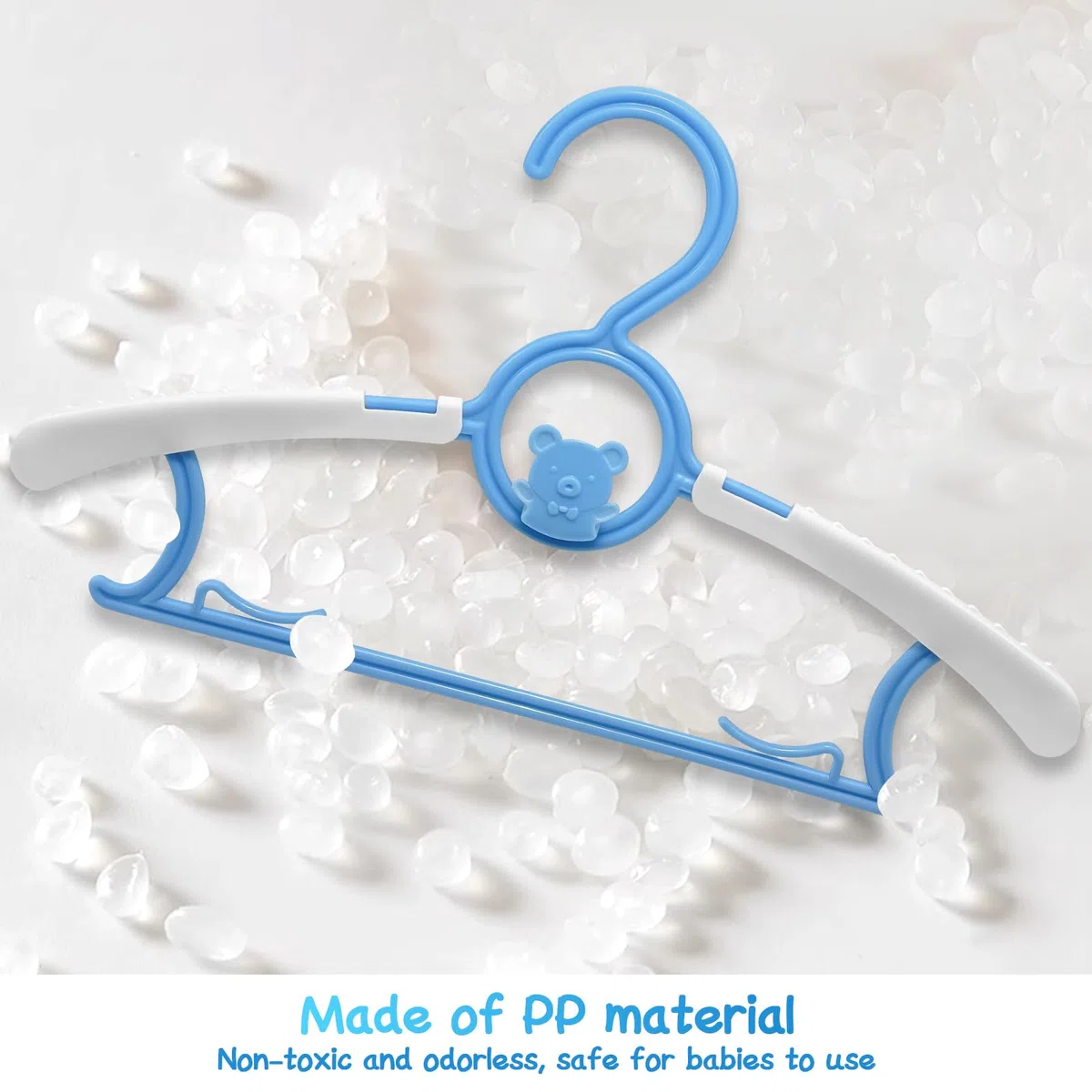 Xpieoyrm Juego de 30 Perchas Extensibles para bebés, Ajustables y Antideslizantes, 28-36cm, Azul, Polipropileno, Ahorro de espacio