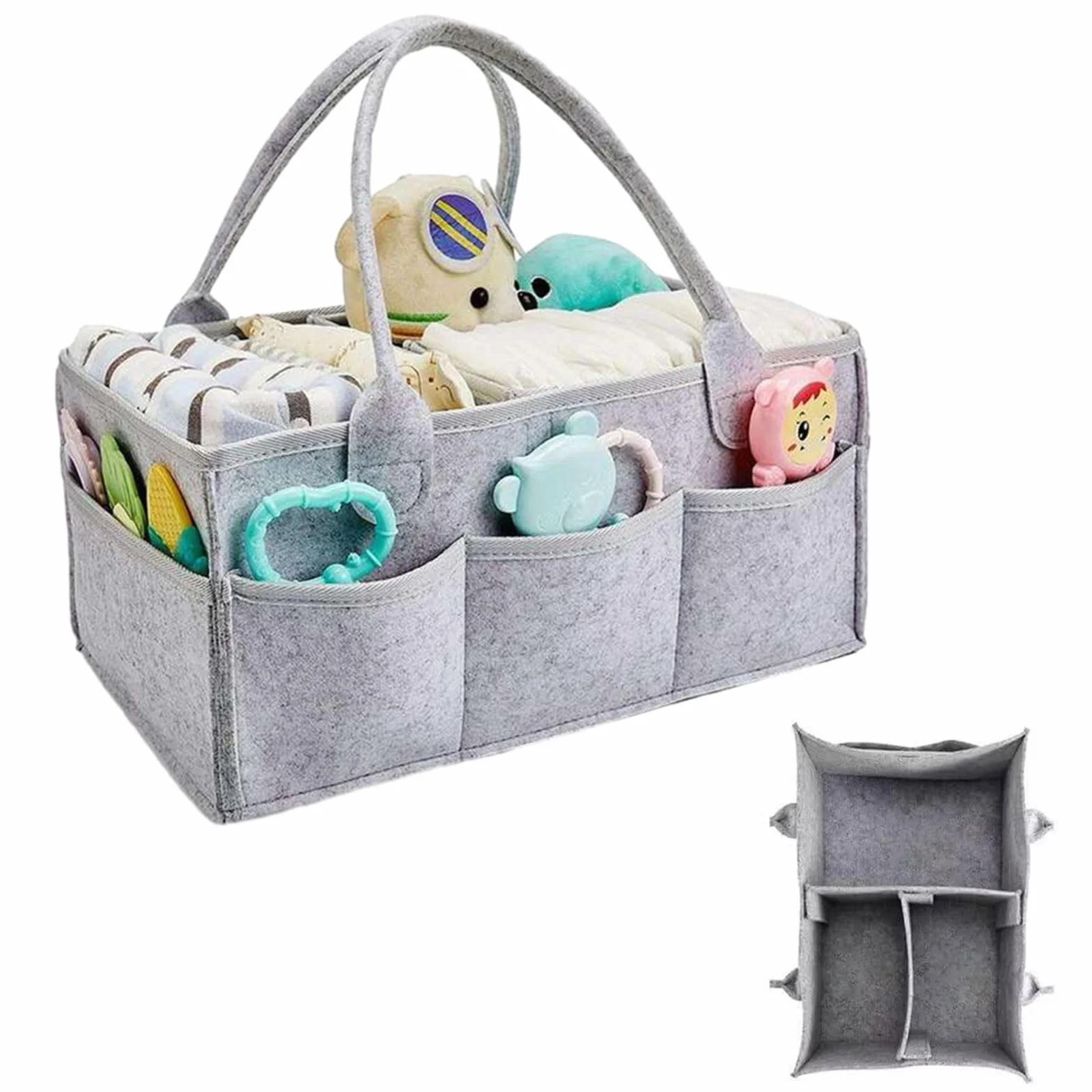 Comioke Organizador Pañales,Cesta Organizadora Bebe, Pañales Bolso Para Bebés, Correas para Pasear en Carrito Bebe, para Cambiar Toallitas Juguetes para la Ducha del Recién Nacido