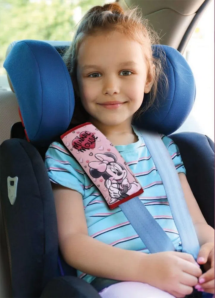 Correa de cinturón de coche rosa de Minnie Mouse, cierre de velcro