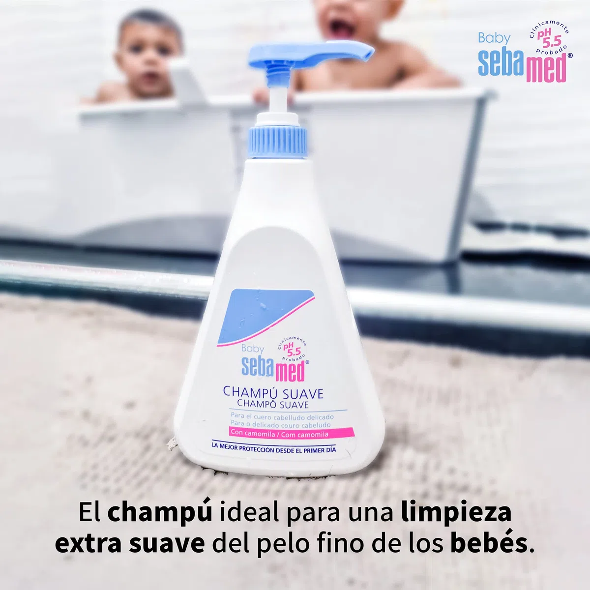 Sebamed Baby Champú Suave, Limpieza para Cuero Cabelludo Delicado y Cabello Fino del Bebé