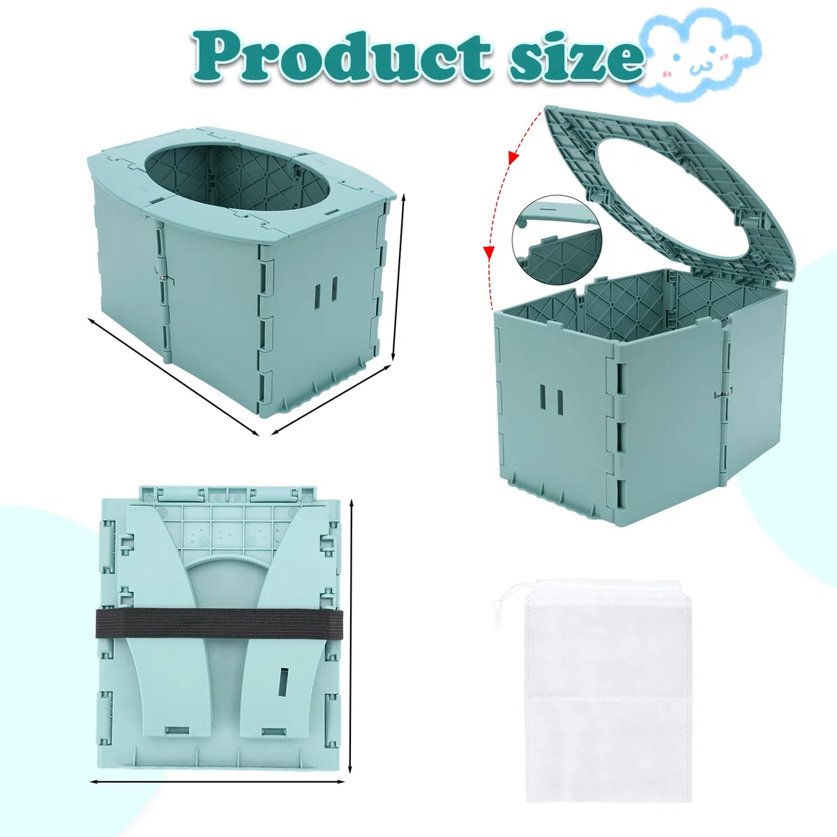 Orinal plegable para bebe, Orinal Viaje para Niños, Inodoro Infantil Plegable, Asiento de Entrenamiento de Viaje para Bebé Entrenamiento Adecuado para Exterior Interior Viajes Largos Acampar