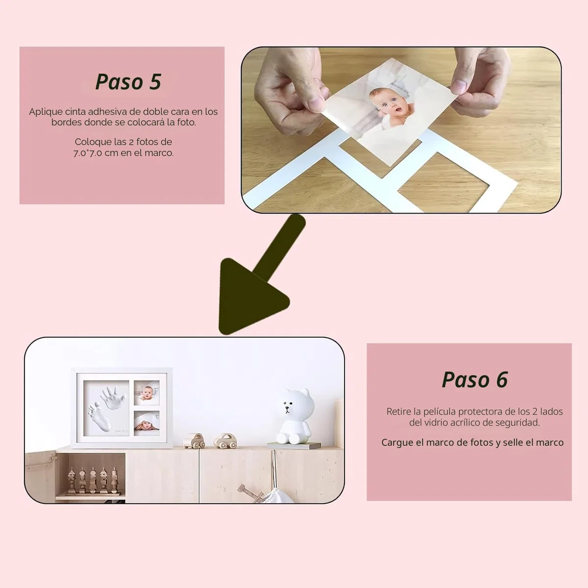 bebé Huellas Pies y Manos, Fotos de Ducha, Regalo Bautizo, Kit Registro Nacimiento, Regalo Novatos