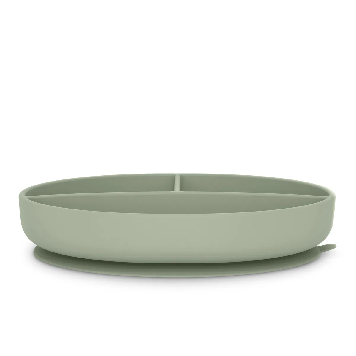 Suavinex, Plato de Bebé con Ventosa, Plato de Silicona con Divisiones, Plato Antivuelco, para Utilizar en la Alimentación Complementaria y BLW, Apto para Lavavajillas y Microondas, +6 Meses, Verde