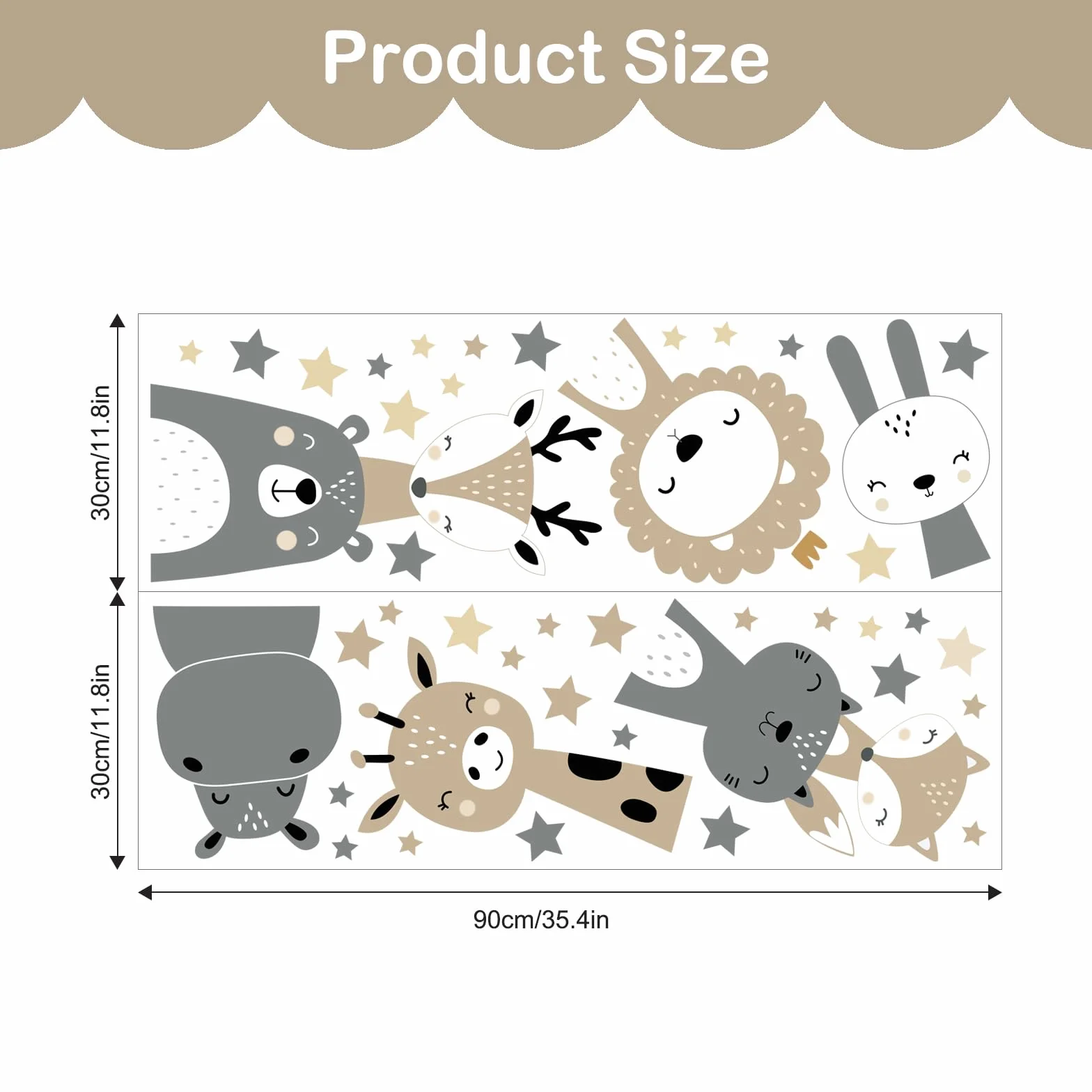 Tanlaby Pegatinas de Pared Safari Animales de la Jungla Vinilos Boho Gris Jirafa León Decorativos