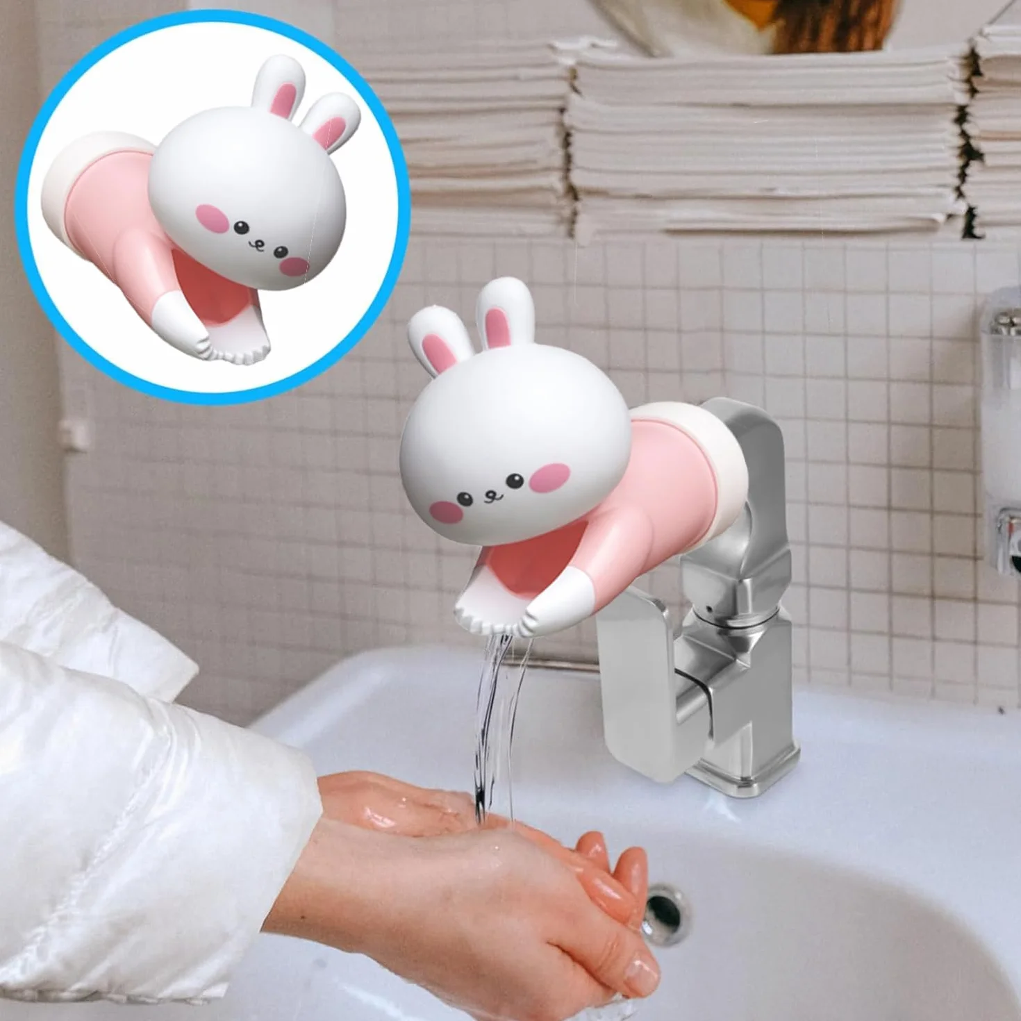 Cubierta del Grifo del Baño del Bebé,Extensor Grifo Bebe,Cubierta del Caño del Baño del Bebé, Cubierta Protectora Universal del Grifo,Extensor de Grifo de Agua,Grifo Extender (rosa)