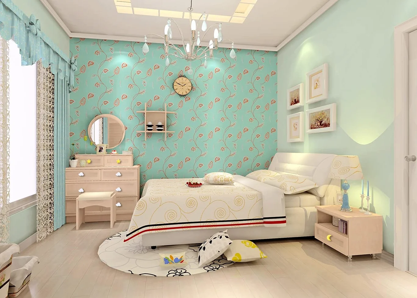 Botones de goma suave con forma de dibujos animados para niños, niñas, tiradores de armario, cajones, para armarios de habitación infantil, 6 unidades (estrella azul)