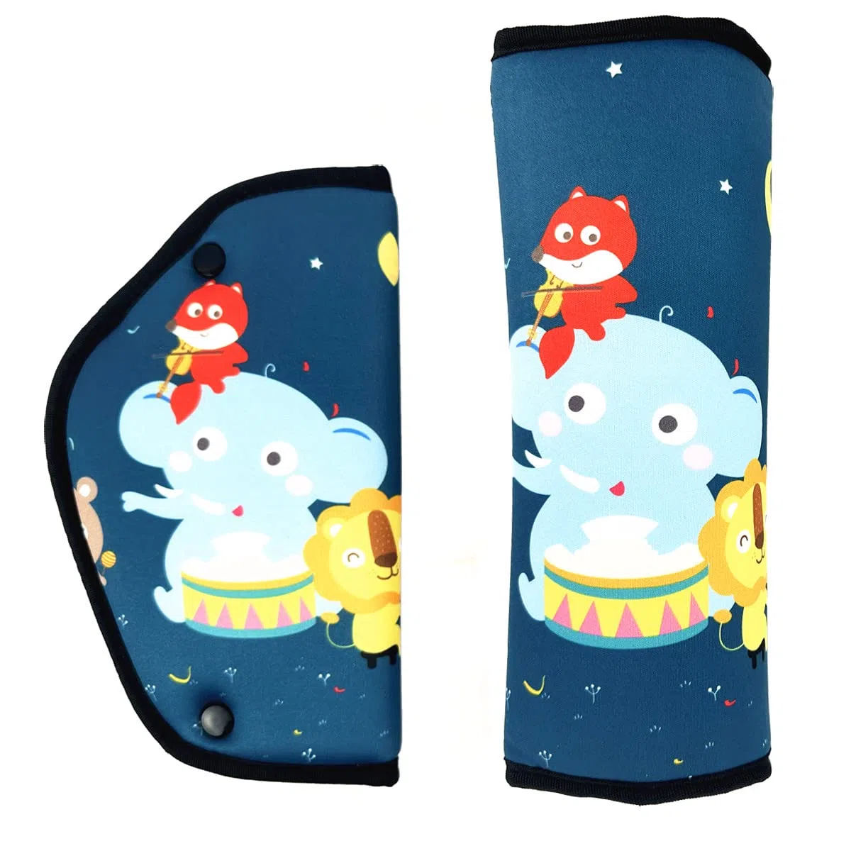 Protector Cinturon Coche Niños，Almohadillas para Cinturón Coche Seguridad con Niños Ajustador del Cinturón de Seguridad para Niños Bebés Adultos (Animal Party)