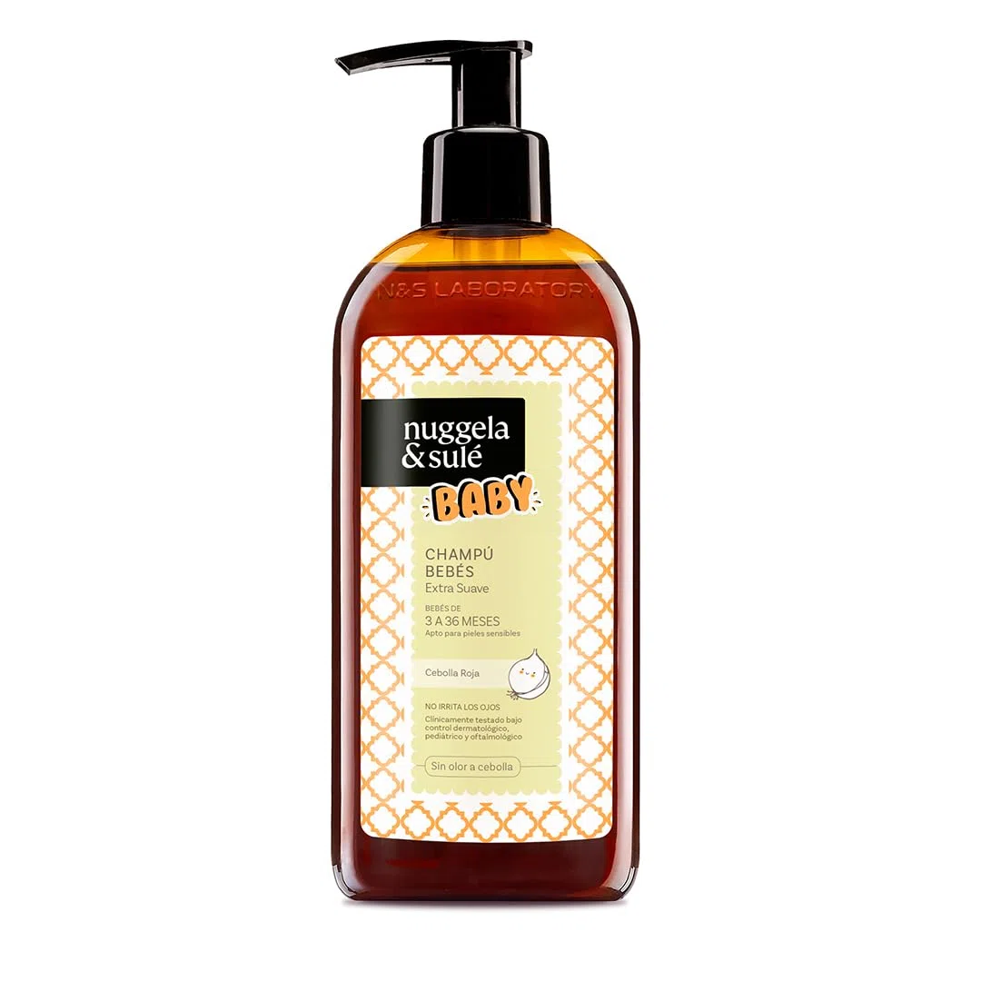 Nuggela & Sulé Champú BABY - Extra Suave. Bebés de 3 a 36 meses. Extracto de Cebolla Roja y Vitamina E. No irrita los ojos. Línea Infantil. 1 x 250 ml