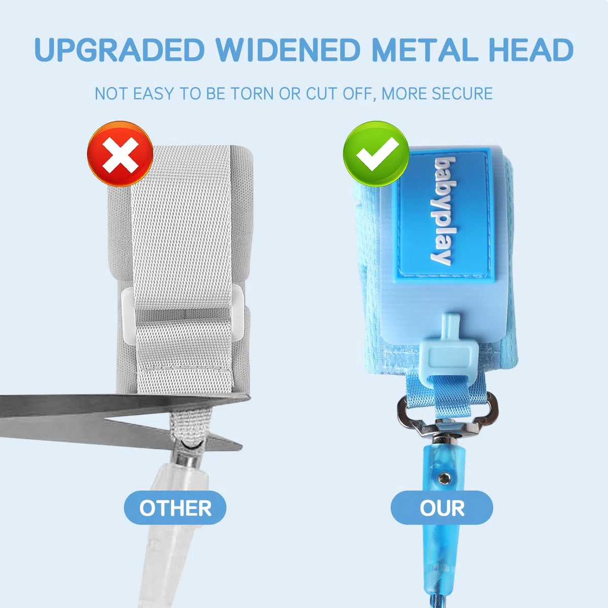 Anti muñeca perdida Enlace para niños,Cinturon Anti-Perdida Correa de Seguridad para Niños Correa de Muñeca Antipérdida para Niño Ajustable Rotación2.5m (blue)