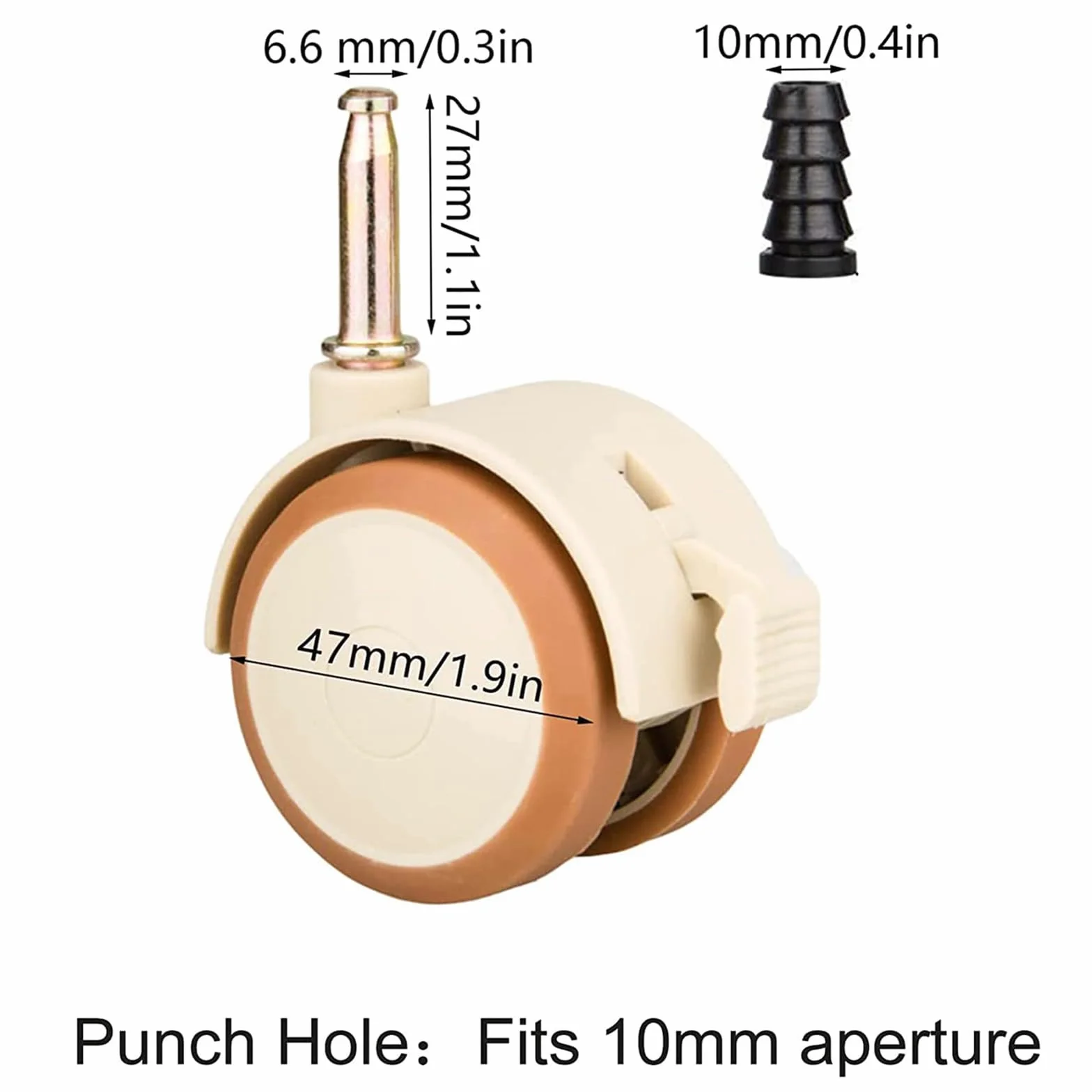 Ruedas para Cuna，4 Pcs Ruedas giratorias para cuna Ruedas giratorias con freno Cuna rueda universal rueda，para Niños Aptas para Cuna de bebé