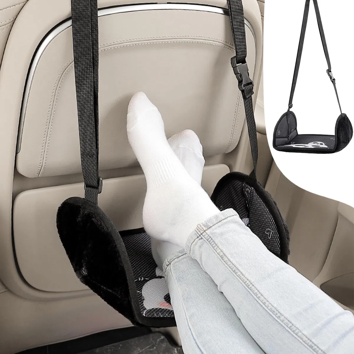 Hamaca Para Pies De Coche, Reposapiés Para Viajes En Coche Para Niños Pequeños, Reposapiés Ajustable Para Colgar En Avión, Reposapiés Para Asiento De Coche De Avión, Bonita Hamaca Para Pies Para Viaje