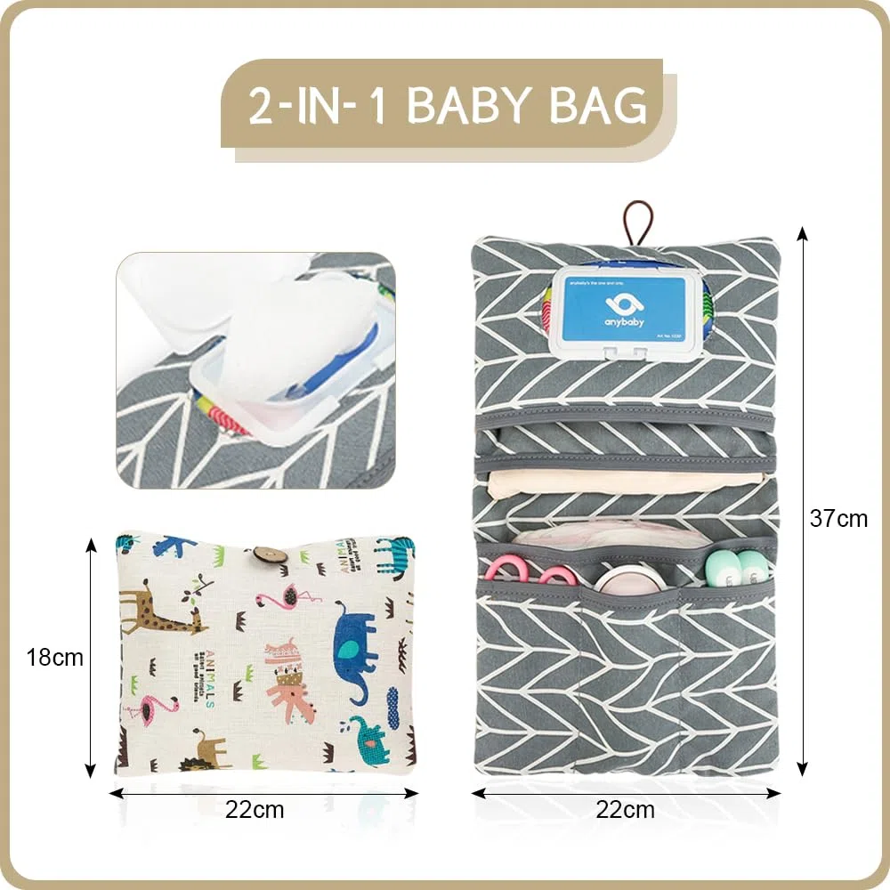 Bolsa Porta Pañales y Toallitas Bebe Organizador Pañales de Viaje Guarda Bolsa Muda Bebe Pañalera Bolsa de Pañales 2 en 1 Portátil Bolsa Pañales Bolsa de Cambio de Pañal para Mamá-Animales