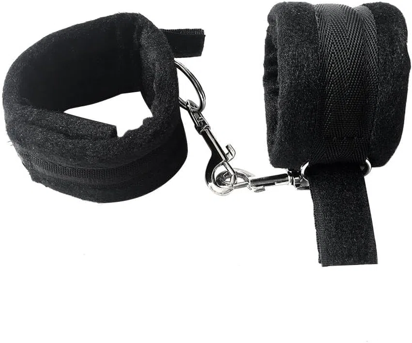 1 Set Amarres de Cama B-D-S-M Accesorios Ajustable Fáciles de Transportar Correa De Cabecera - Negro