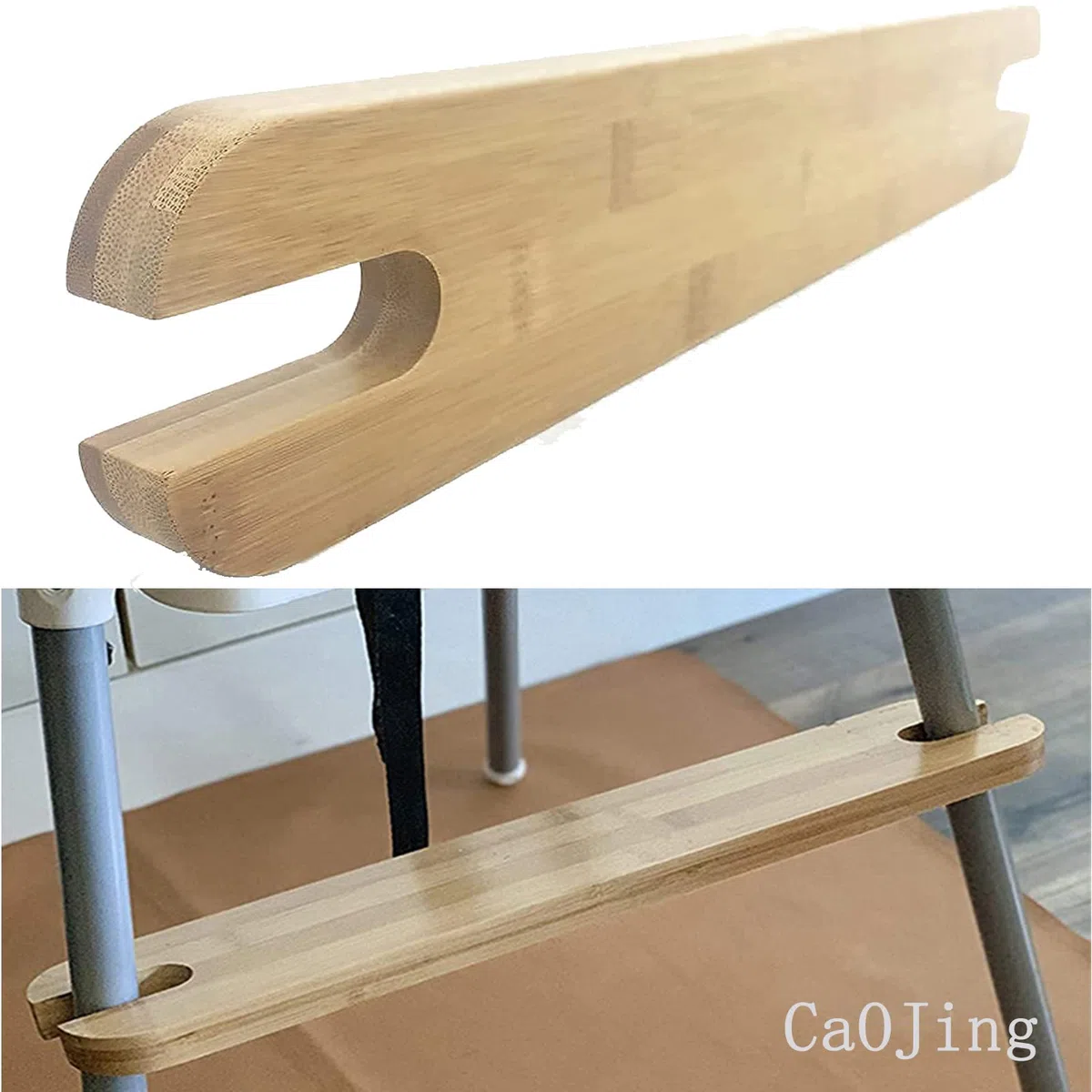 Reposapiés para Trona, Reposapiés de Bambú Natural Antideslizante Ajustable de Madera de Bambú Compatible con la Trona Antilop de IKAE