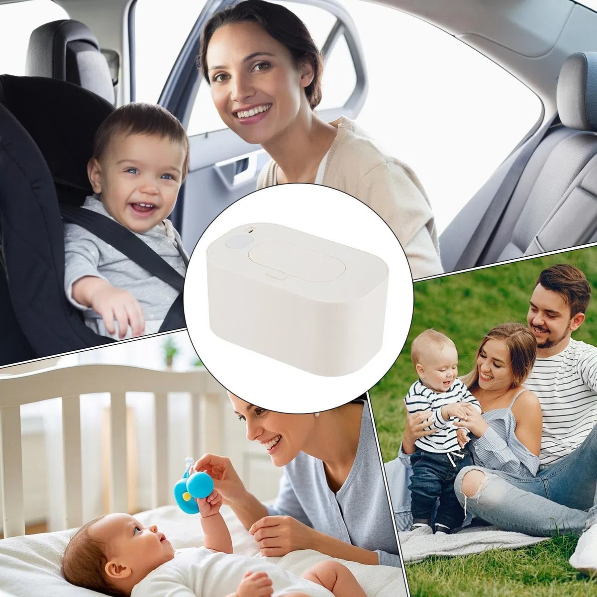 Calentador de Toallitas Húmedas Portátil - Dispensador De Gran Capacidad - Dispensador con Temperatura Constante - Para Viajes Coche Cuidado Infantil Cambiador Mesita de Noche Almacenamiento