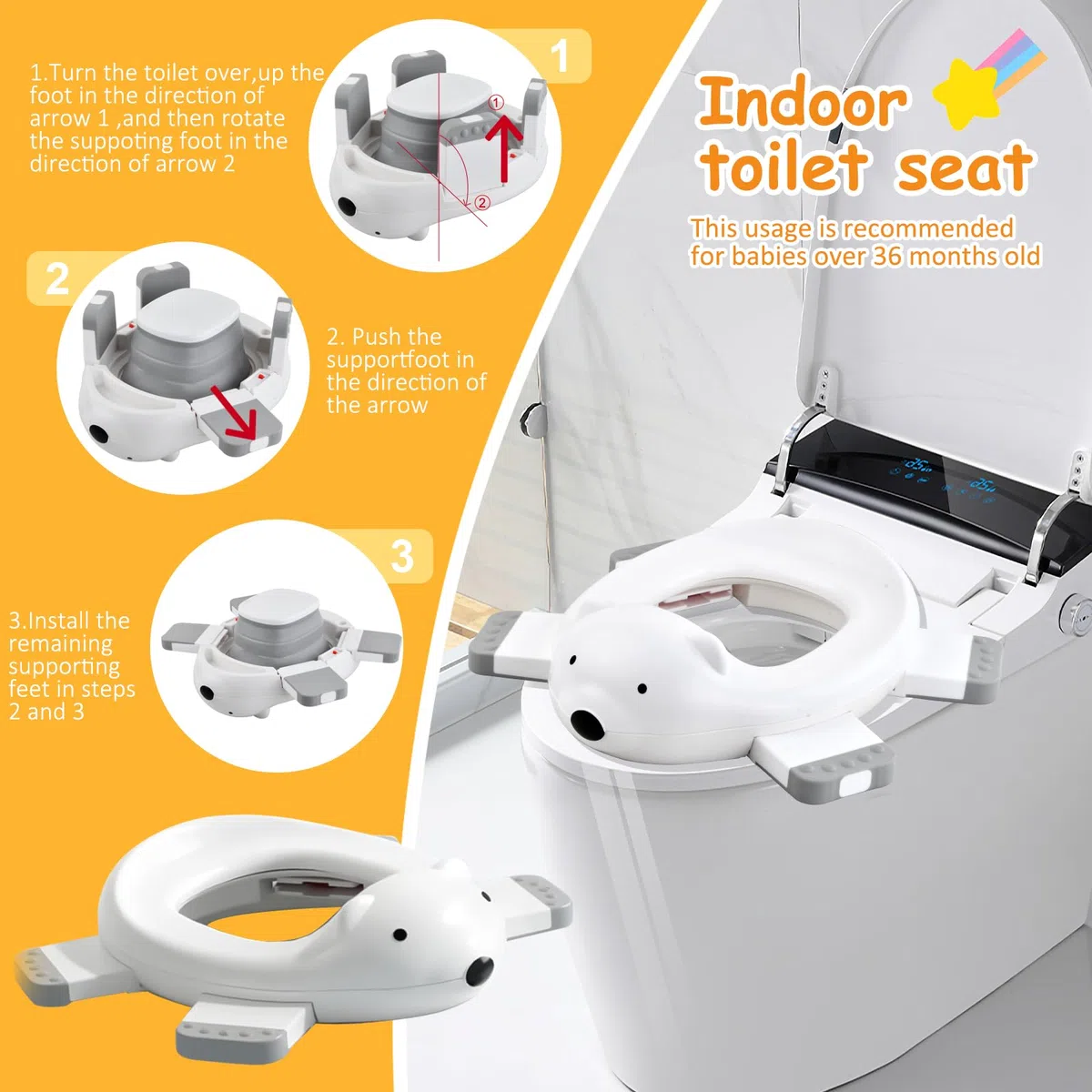 Orinal Infantil 2 in 1, Orinales Bebe WC, Aprendizaje Para Niños Water Portatil, Bater Infantiles, Asiento Nino Retrete, Asiento Inodoro Plegable para Niños Niña