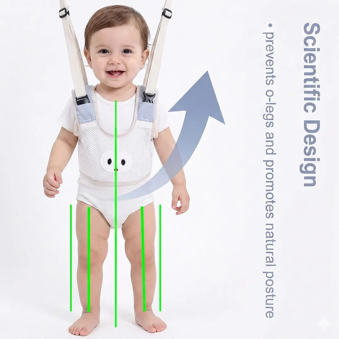 Arnés de Seguridad para Caminar Arnes Bebes Ajustable Arnés de Bebe con Hebilla de Seguridad y Calcomanías Mágicas Transpirable Cinturón de Andador para Bebe 7-24 Mes