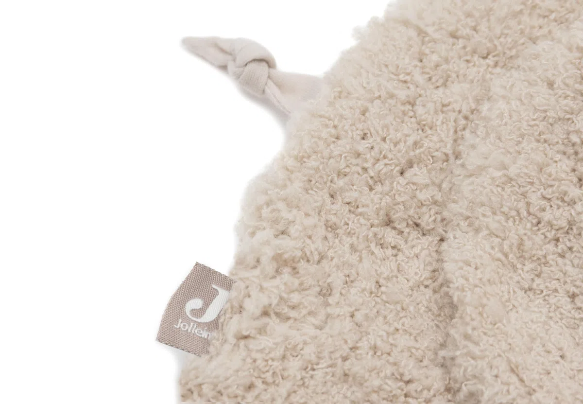 Jollein Peluche de Perrito - Elephant Tales - Sand - Peluche y Chupete - Extra Suave - Paño para acurrucar al bebé - Regalo para recién Nacidos - 19x14 cm