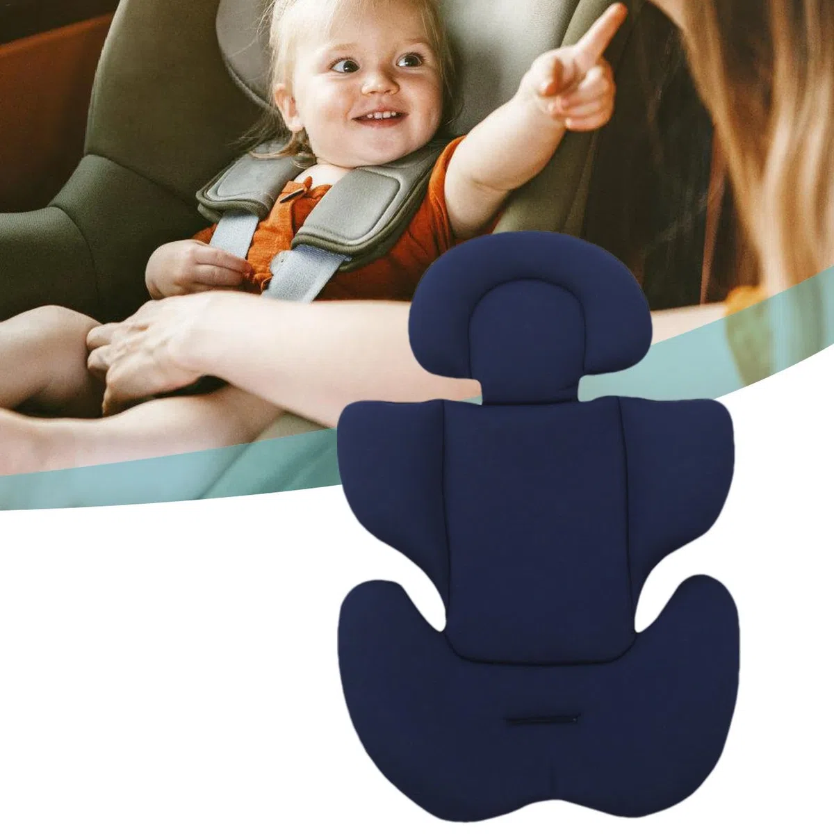 Reductor de asiento de coche de bebé, cojín de inserción de asiento de coche de bebé, almohadilla de apoyo corporal 2 en 1, reductor de asiento de bebé suave, acolchado de doble cara, para cochecitos