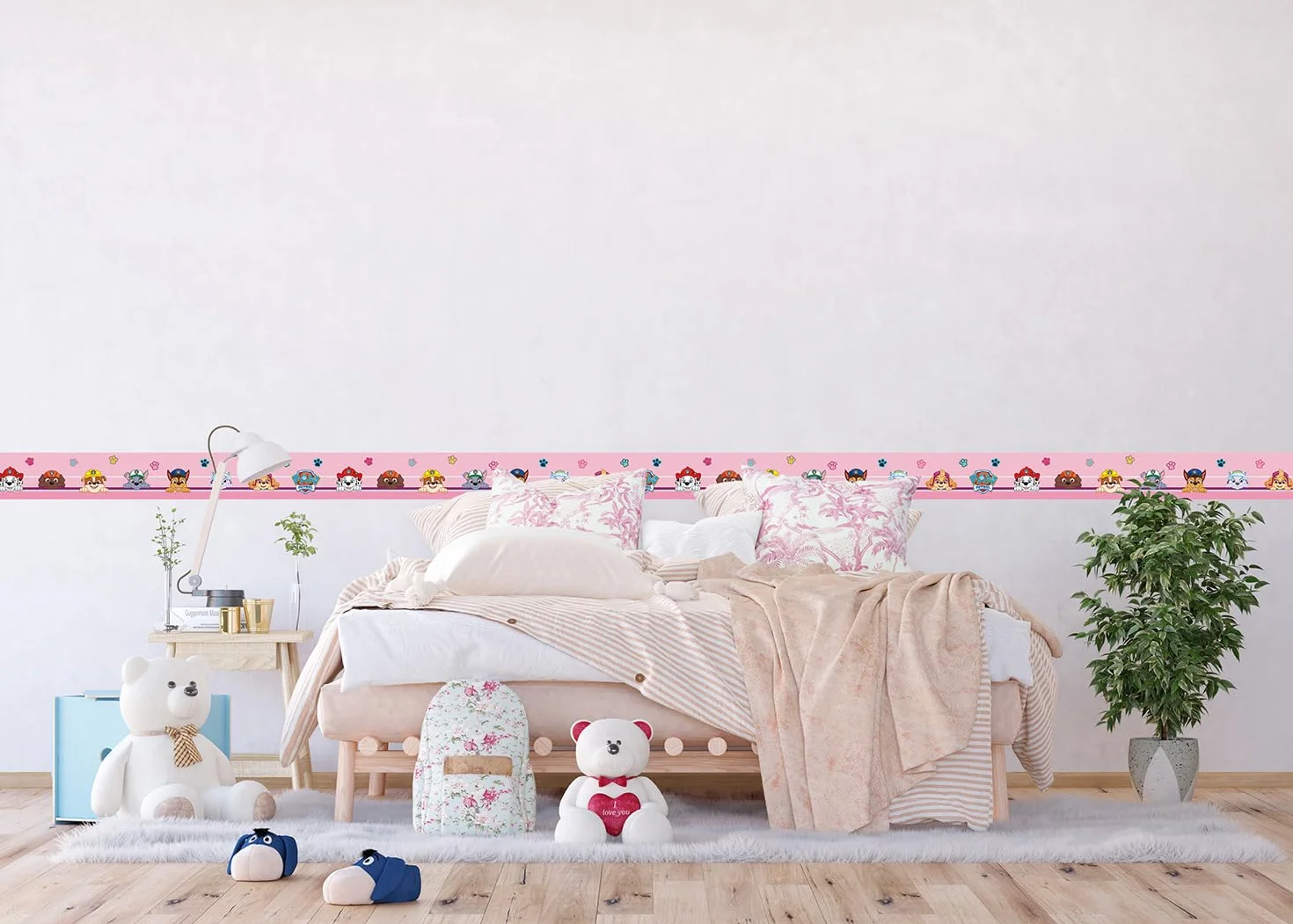 Cenefa autoadhesiva de la Patrulla Canina Sei Feliz para habitación infantil, de AG Design 500 x 14 cm | AWBD 8006