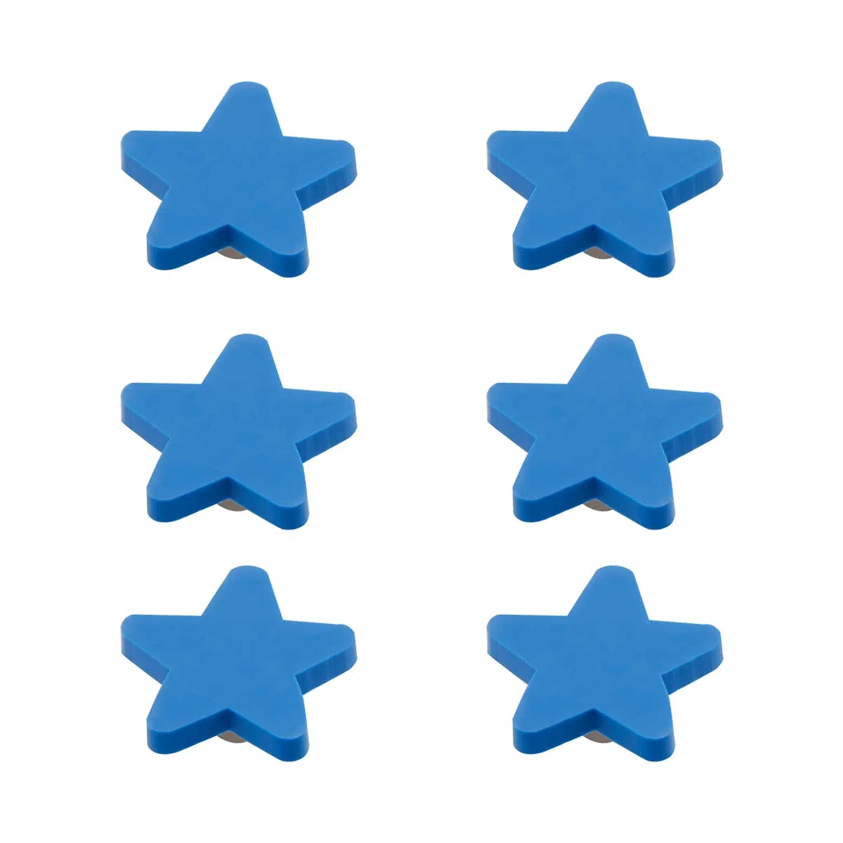 Botones de goma suave con forma de dibujos animados para niños, niñas, tiradores de armario, cajones, para armarios de habitación infantil, 6 unidades (estrella azul)