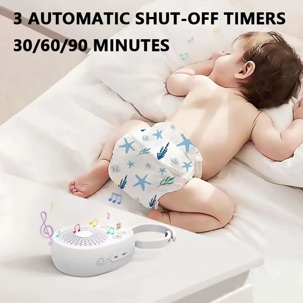 Máquina de Ruido Blanco Portátil Recargable 20 Sonidos Relajantes 1000mAh Temporizador para Dormir