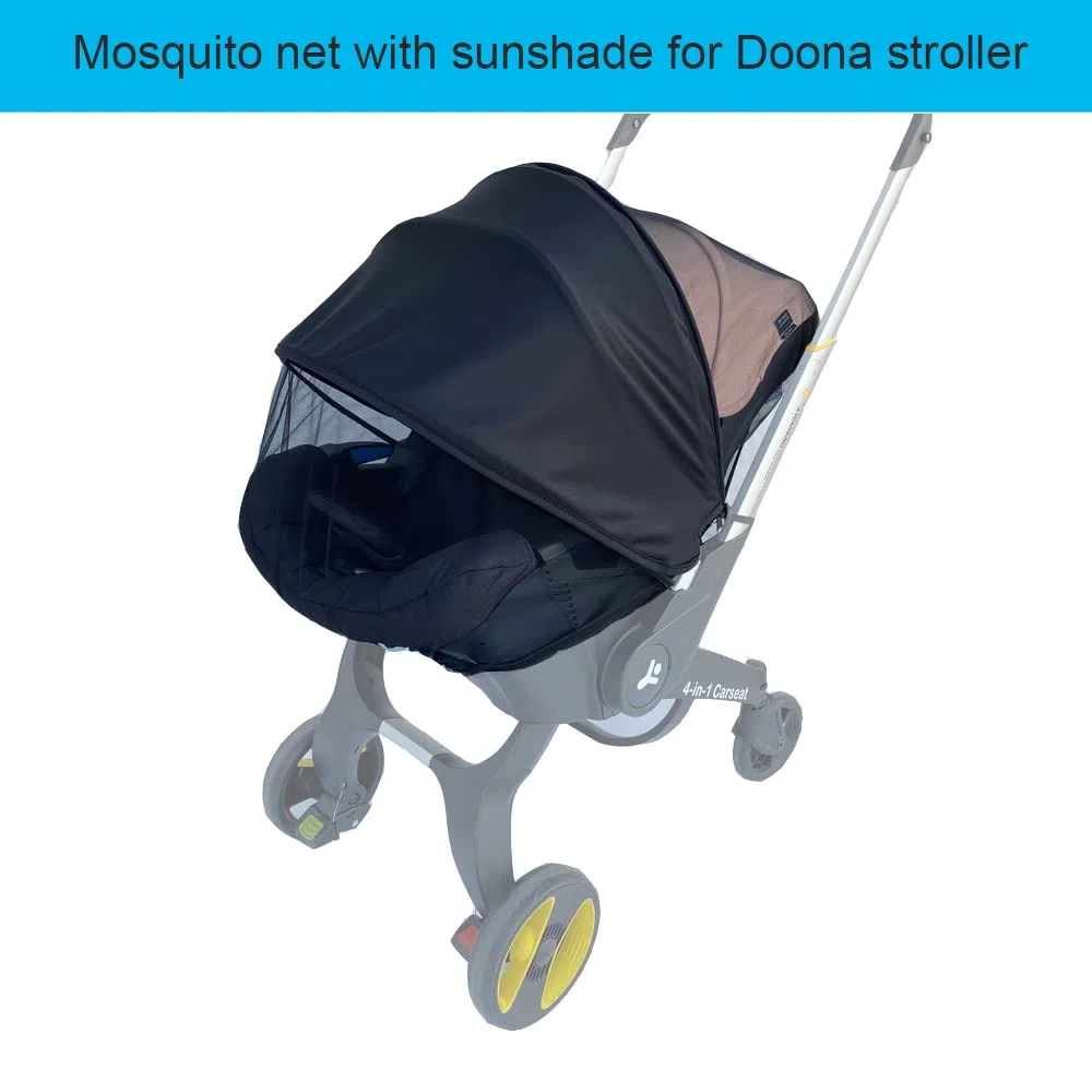 Mosquitera para cochecito de bebé, compatible con el cochecito Doona, mosquitera universal con parasol