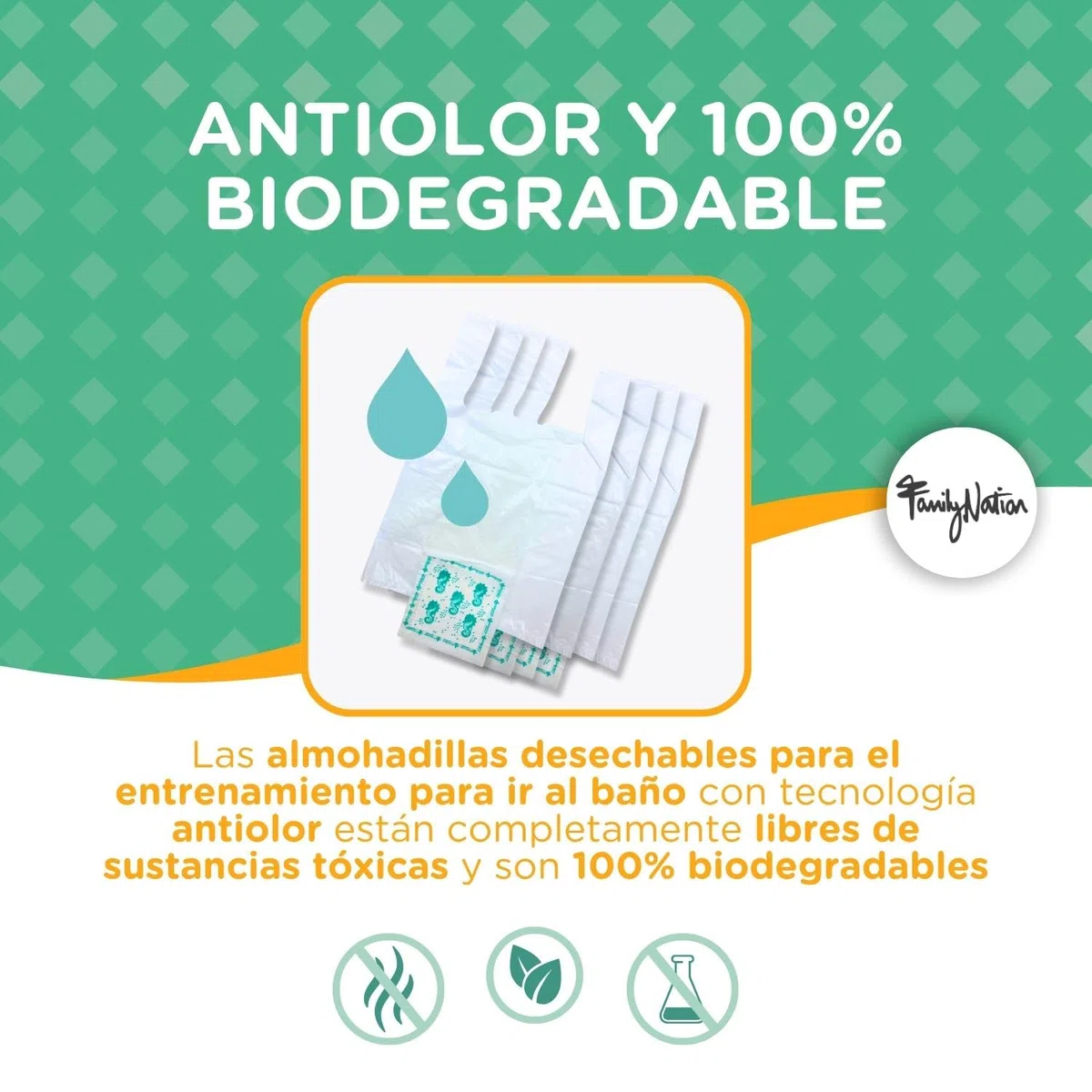 Family Nation, 36 Recambios Orinal Portátil de Viaje para Niños, Bolsas Desechables Universales y Súper Absorbentes, Adecuadas También para Potette Plus, Anti-Olor y 100% Biodegradables, 45,2x29,5 cm