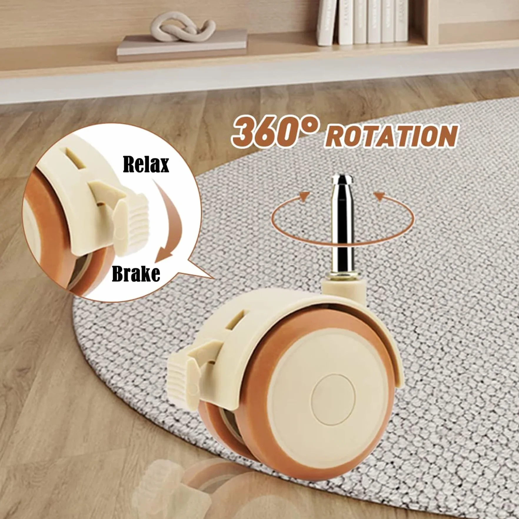 Ruedas para Cuna，4 Pcs Ruedas giratorias para cuna Ruedas giratorias con freno Cuna rueda universal rueda，para Niños Aptas para Cuna de bebé