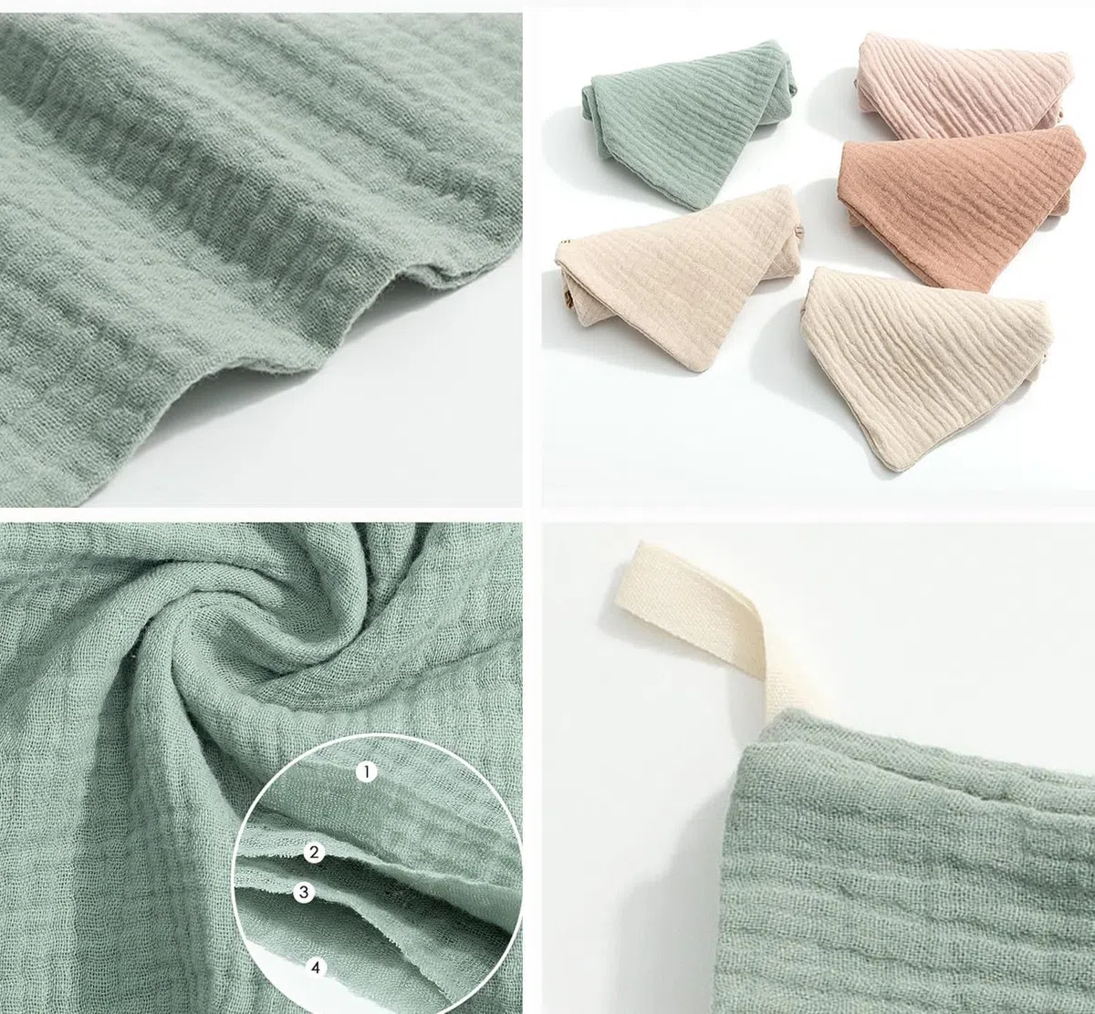 10 Pack Muselinas Bebe Algodon 25x25 cm, Algodón Super Absorbentes Suave y Transpirable Gasas Toallas de Muselinas Suaves Bebe muselinas Algodon para recién Nacidos bebés(Color Aleatorio)
