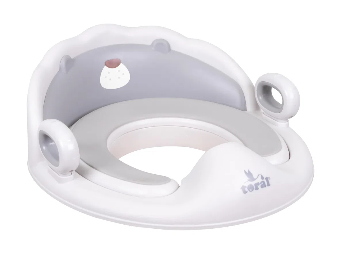 Toral Asiento Reductor con Asas para WC. Ayuda al aprendizaje de bebés y niños. Adaptador infantil portátil para váter MundiBebé +18 meses. Modelo Confort Osito