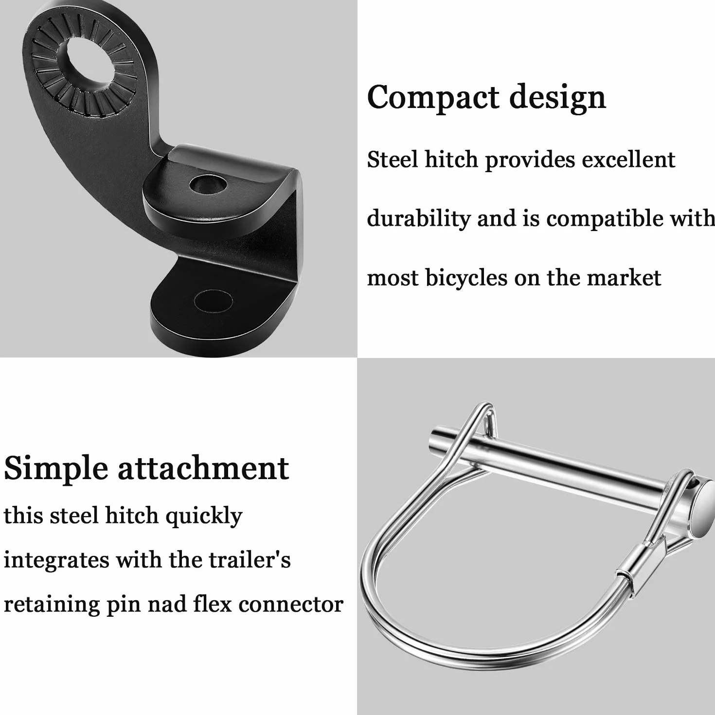 Boao 2 Juegos de adaptadores de acoplador de Enganche de Remolque de Bicicleta, Conector de Repuesto en ángulo Compatible con Enganche de remolques Burley