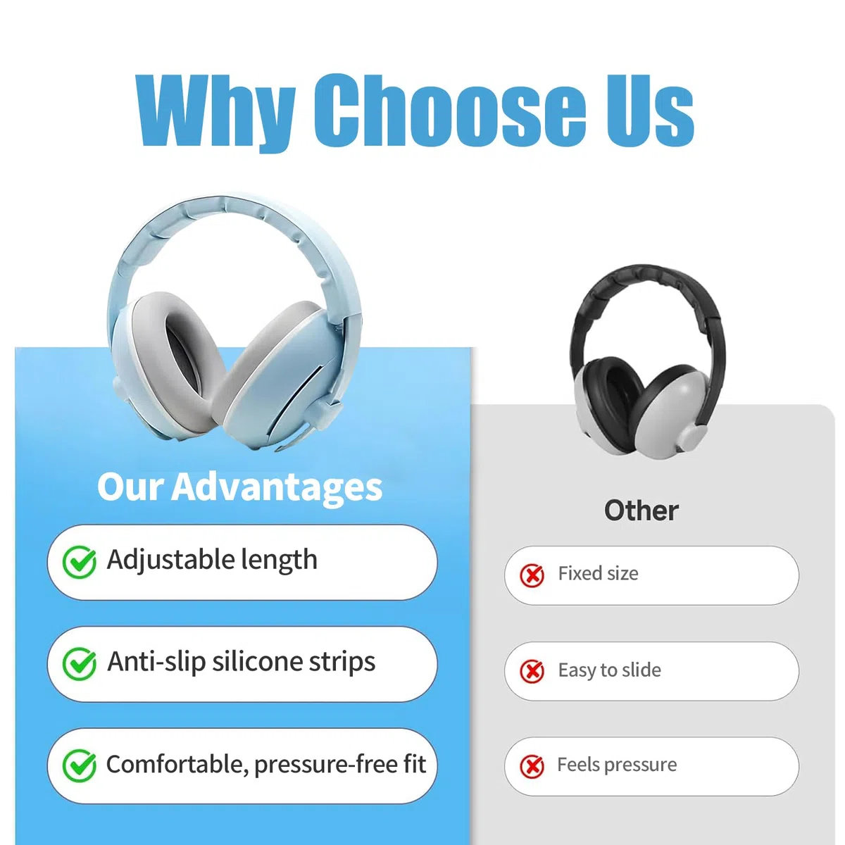 Cascos Bebe Antiruido, Con Bolsa de Transporte, para Sueño y Viajes, Protectores Auditivos Ajustables para Bebé y Niños de Hasta 48 Meses, Reducción de Ruido hasta 25dB