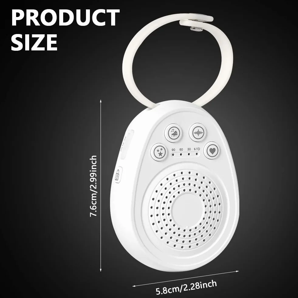 Máquina de Ruido Blanco Portátil Recargable 20 Sonidos Relajantes 1000mAh Temporizador para Dormir