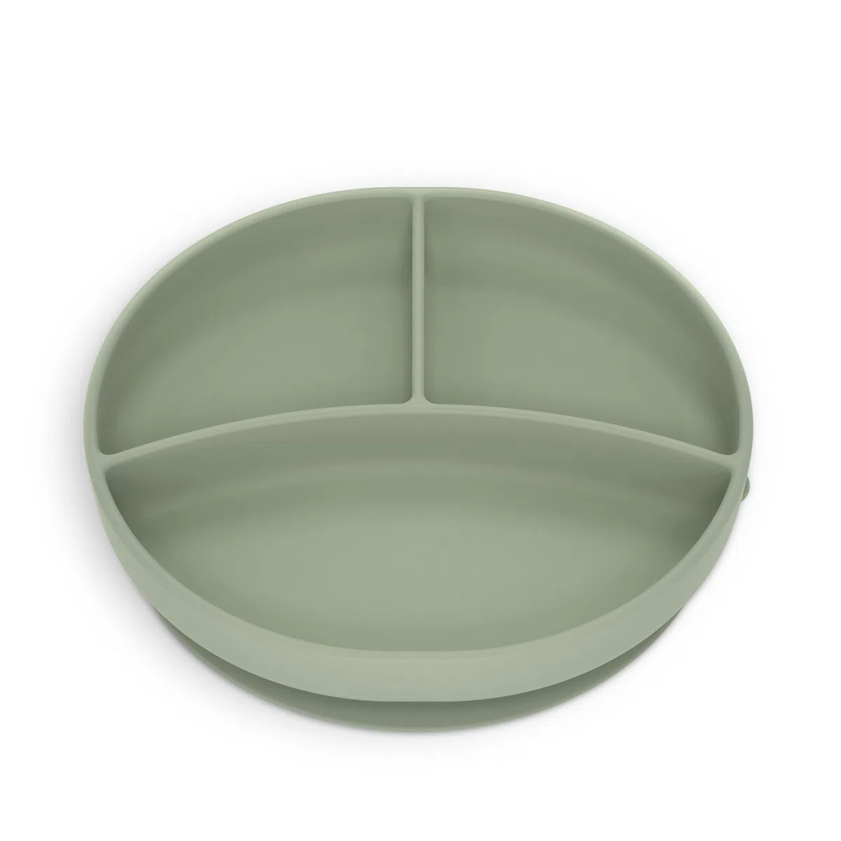 Suavinex, Plato de Bebé con Ventosa, Plato de Silicona con Divisiones, Plato Antivuelco, para Utilizar en la Alimentación Complementaria y BLW, Apto para Lavavajillas y Microondas, +6 Meses, Verde