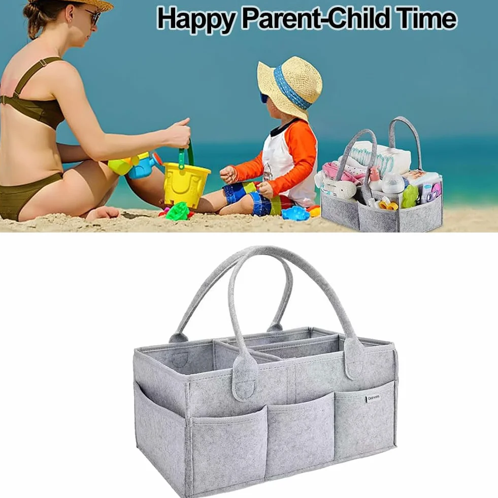 Comioke Organizador Pañales,Cesta Organizadora Bebe, Pañales Bolso Para Bebés, Correas para Pasear en Carrito Bebe, para Cambiar Toallitas Juguetes para la Ducha del Recién Nacido