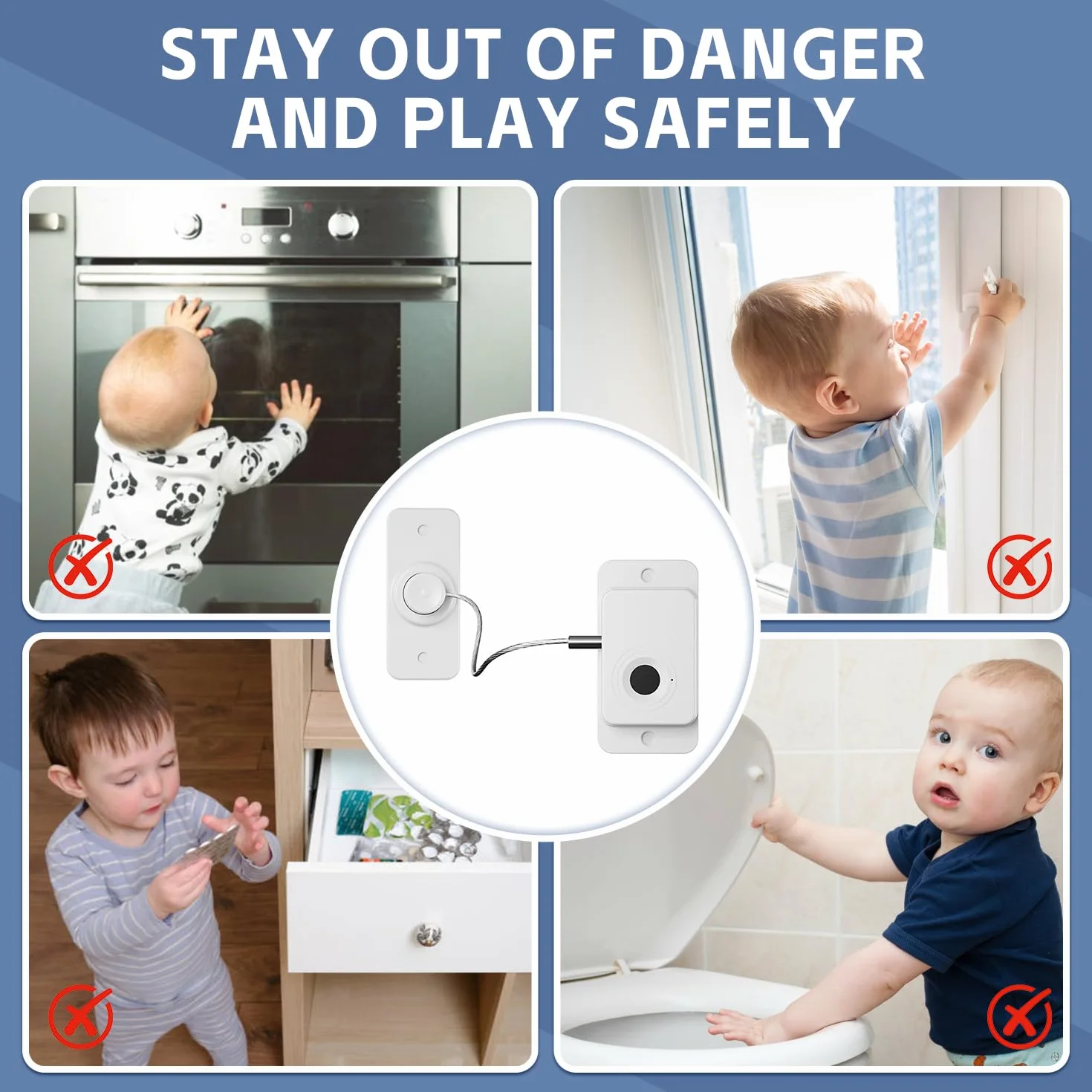 Cerradura Nevera de Huellas Dactilares, Cierre Seguridad Cajones Bebe, Seguro Puertas Bebe, LíMites de Ventanas Abiertas, Carga USB, Adecuadas Para Uso DoméStico y De Oficina (Blanco, 1 Pieza)