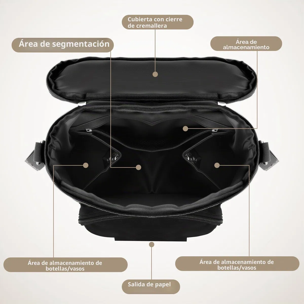 Bolso Carro Bebé Universal, Impermeable Bolsa Organizadora de Cochecitos con Correas, Gran Espacio, Bolsa Organizador de Cochecito para Pañales, Biberón, Pañuelos, Snacks(Negro)