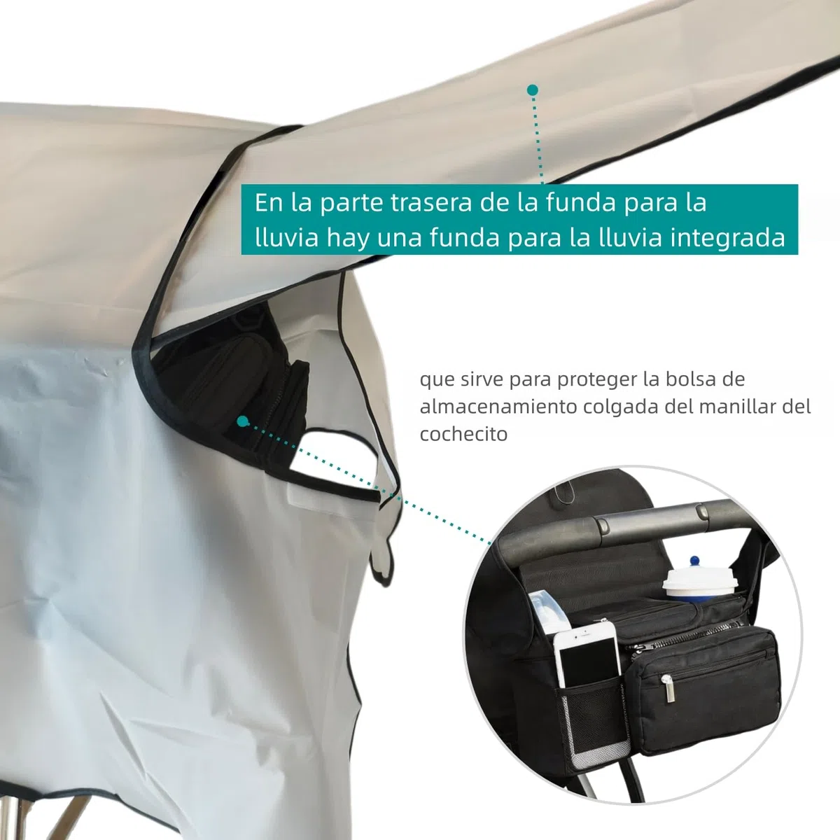 Plastico Lluvia Silla Paseo Universal, Protector Lluvia Carro Bebe Universal con Gran Ventana y Cremallera Impermeable – EVA de Calidad Alimentaria, Transpirable, Anti-Viento y Anti-Nieve