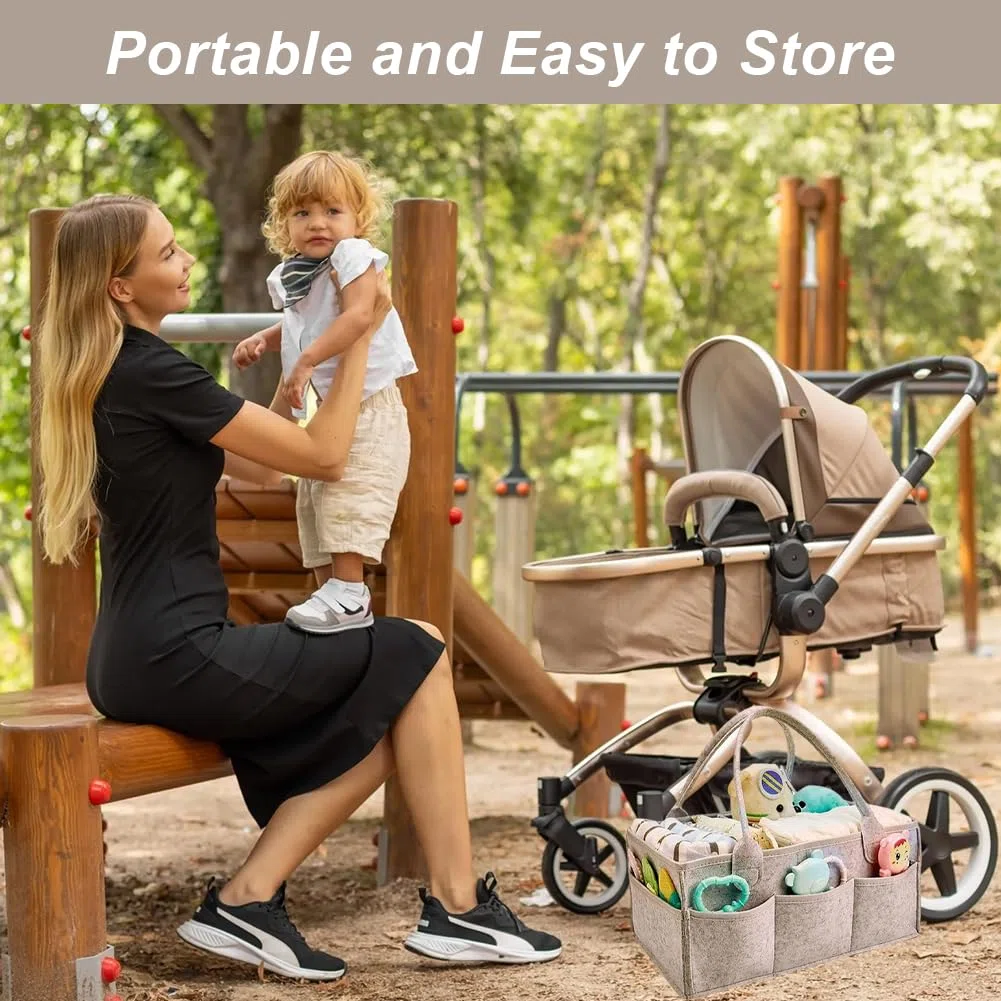 Cesta Organizadora Bebe, Organizador Pañales para Bebé, Pañal Para Bebé, Cesta Almacenamiento Portátil para Cambiar Pañales
