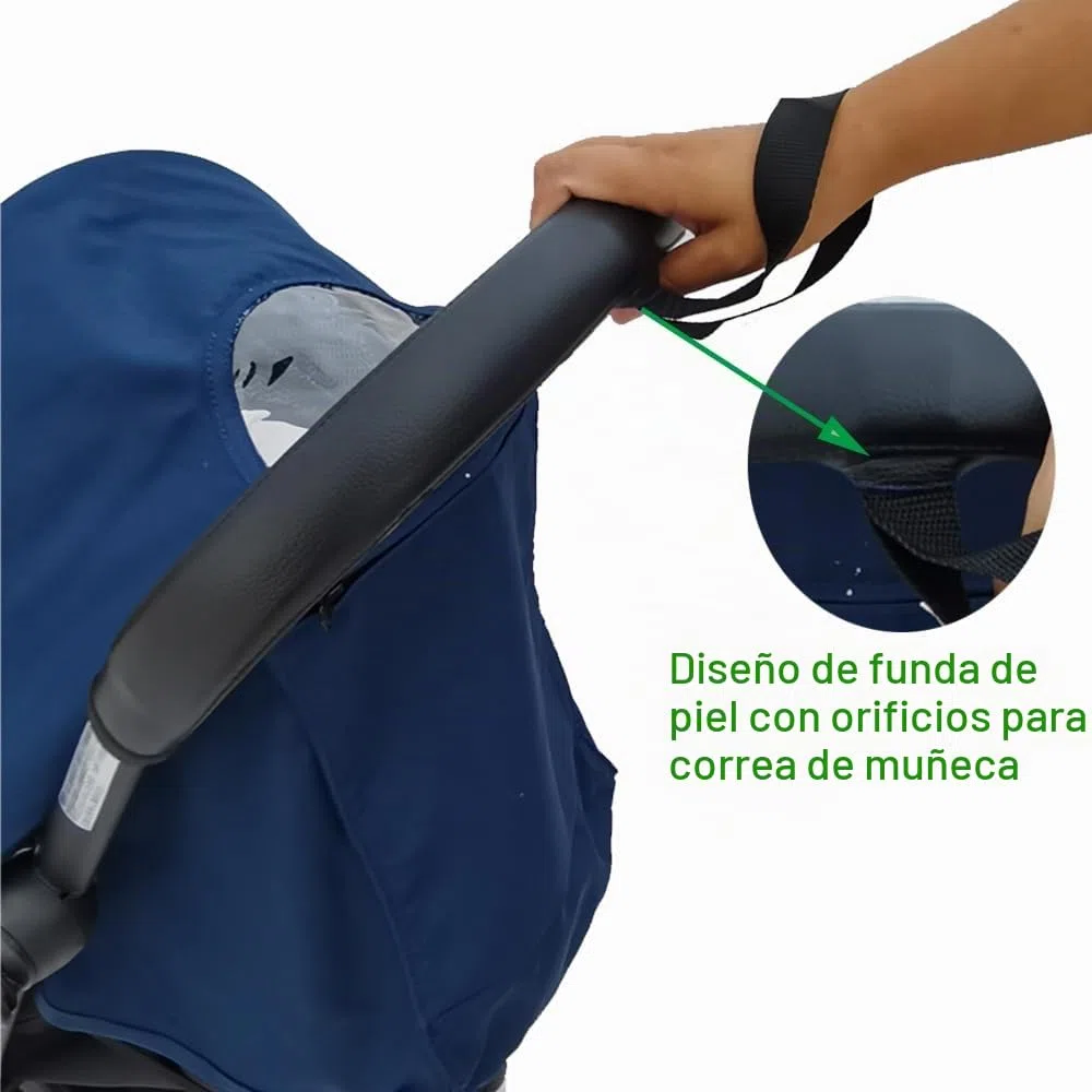 Funda de piel sintética para asa de cochecito, funda protectora para cochecito, accesorios para cochecito babyzen yoyo, con las manos correas agujero