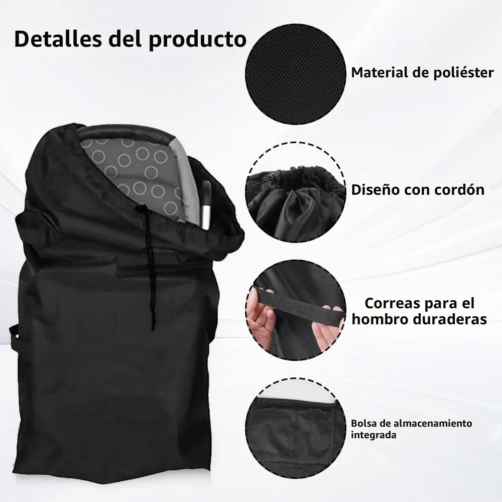 Mizikuu Bolsa de Viaje Universal para Coche, 114x39x33 cm - Bolsa de Transporte para Cochecitos y Sillas de Paseo - Ideal para Avión, Tren o Coche