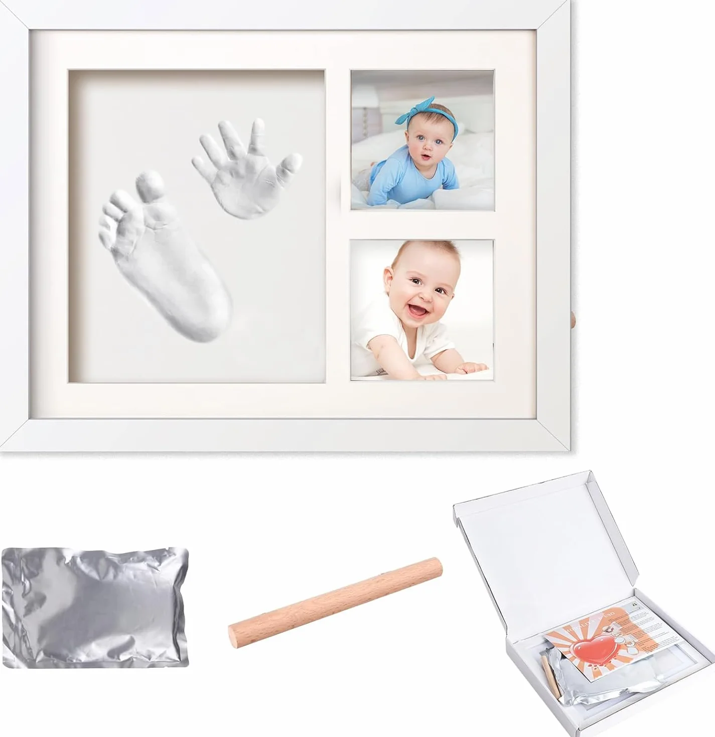 bebé Huellas Pies y Manos, Fotos de Ducha, Regalo Bautizo, Kit Registro Nacimiento, Regalo Novatos