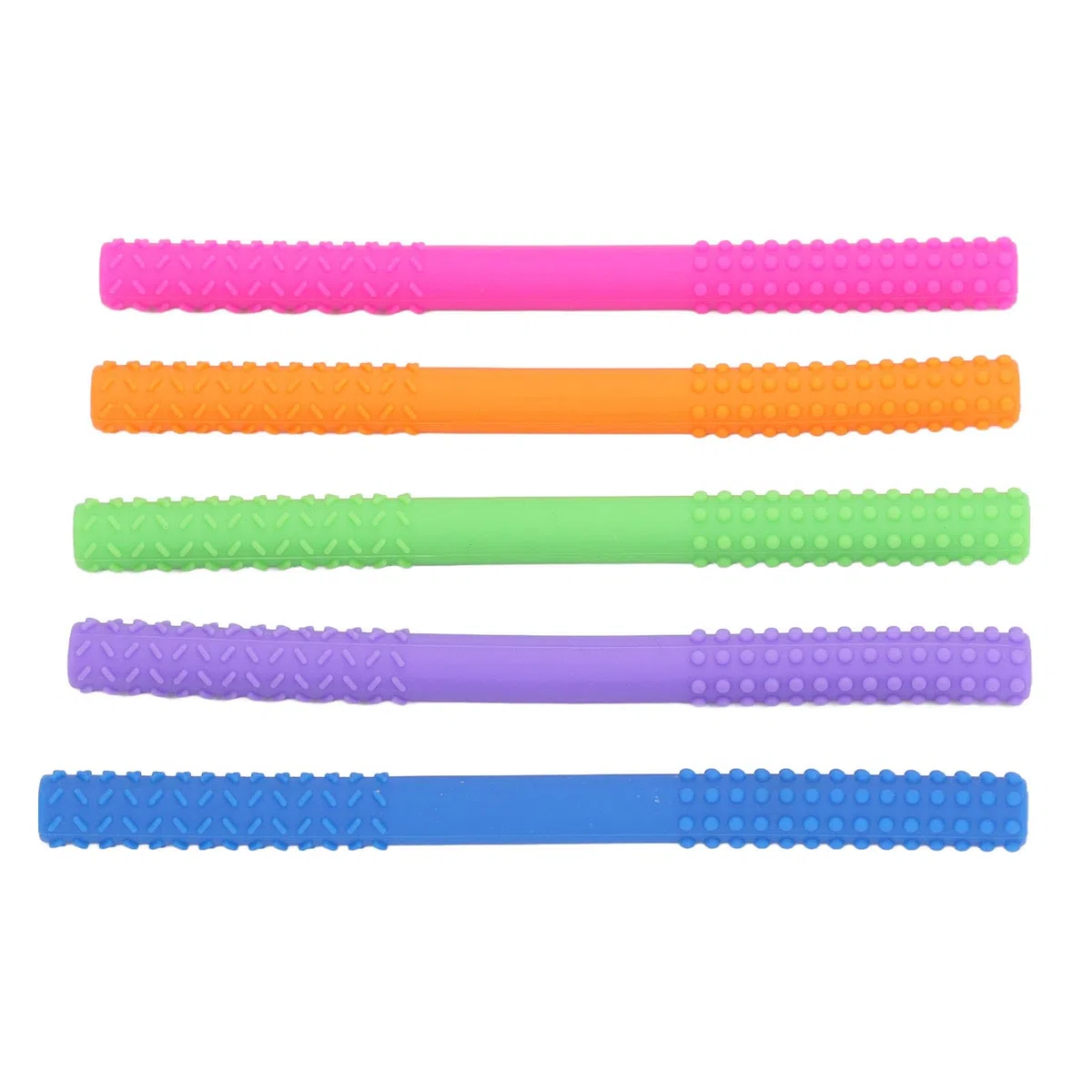 Palitos de Dentición para Bebé, 5 Unidades Resistentes a Rasgar, Anillos de Dentición de Silicona Suave, Juguete Masticar Seguro para Bebés en Etapa de Dentición y Juegos Diarios