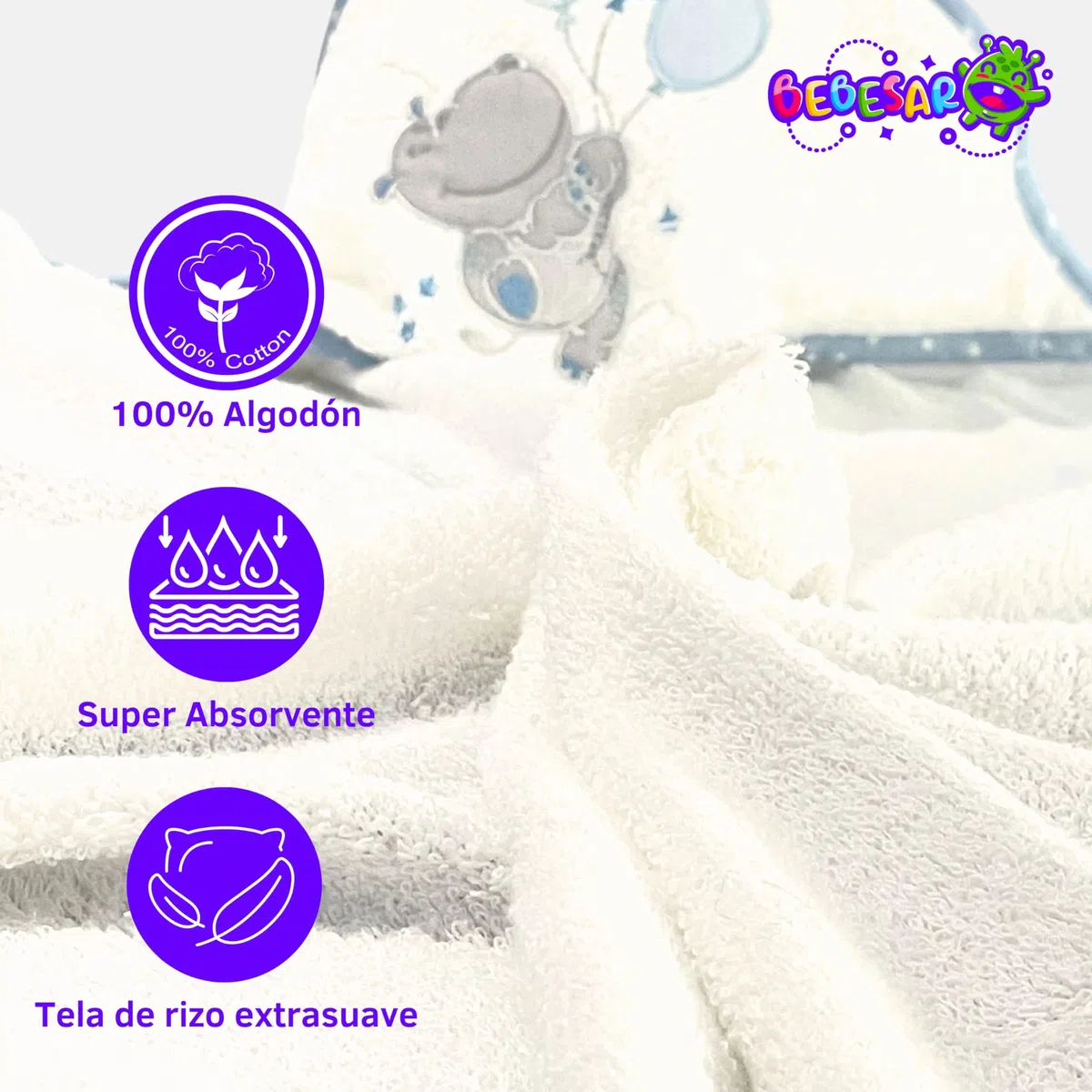 Capa de baño Bebe Personalizada 100x100cm - Algodón Toalla Bebe Recien Nacido Personalizada con Nombre – Regalos Bebes Recien Nacidos Originales – Hecho en España (Perro Rosa)