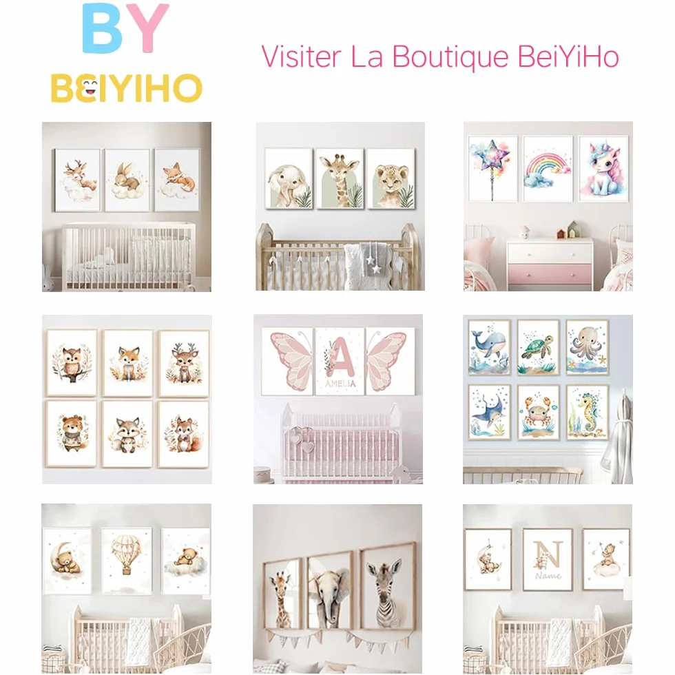 BeiYiHo 6 Cuadros Animales Marinos Laminas Infantiles Animales Marinos Ballena Tortuga Poster Habitacion Niño 21x30 Lienzo Animale Mar Decoracion Bebe Marino Pared Dormitorio Niño Regalo SIN MARCO